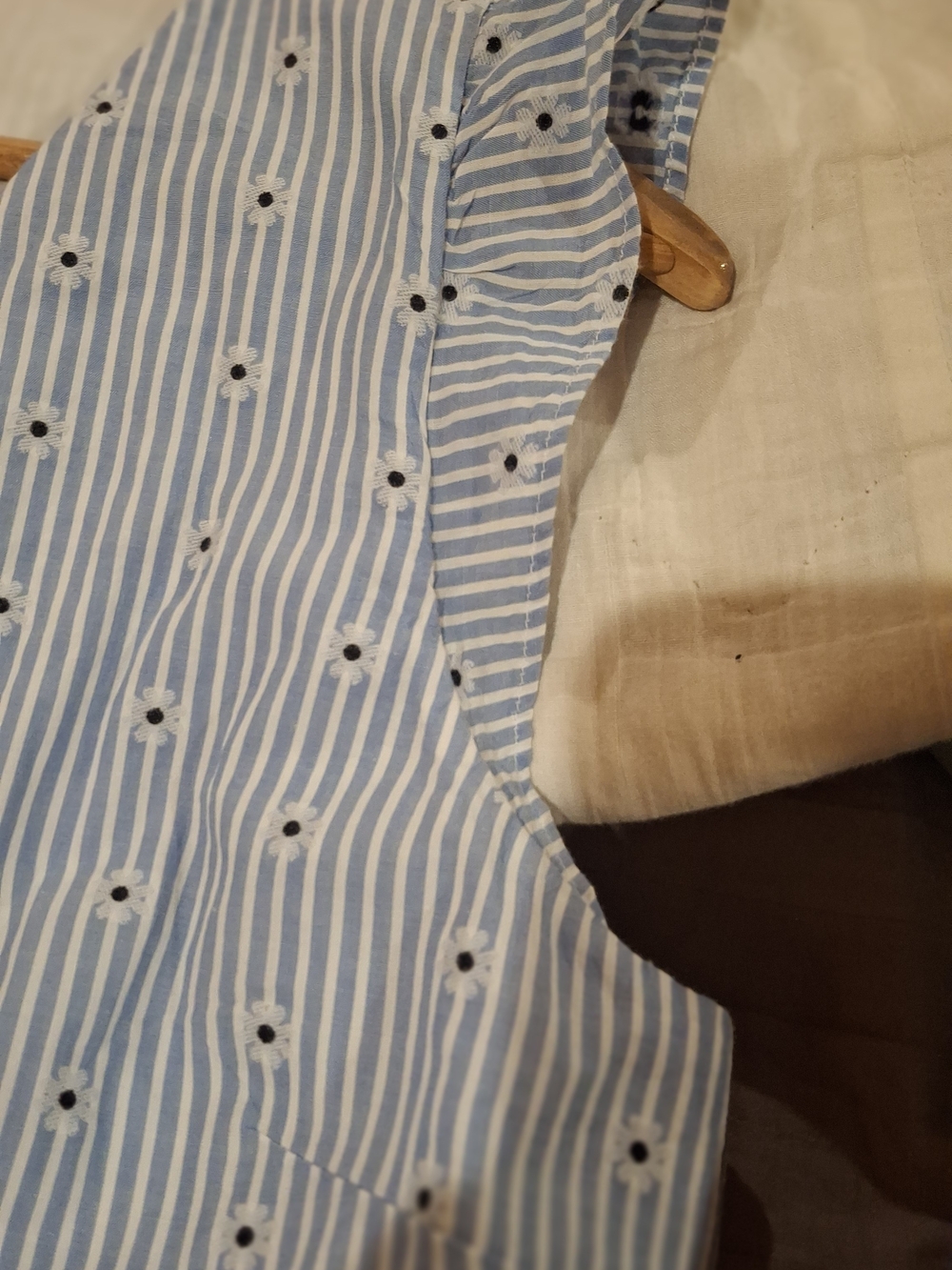 LOFT Blue and White Striped Wrap Maxi Dress with Tie - Picture 9 of 15